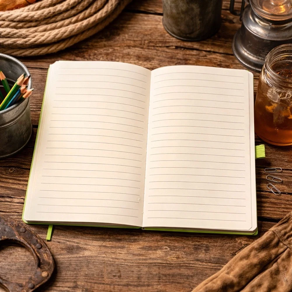 Green 'Boots On The Ground' Illustrated Notebook